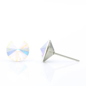 8 mm schillernde Kristall Ohrringe | Swarovski Kristall Ohrstecker | Schillernde Ohrringe | Glitzernde Ohrstecker | Hypoallergen Ohrringe | Alltag Ohrstecker