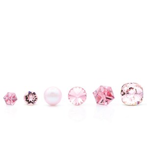 Choose Your Pink! Soft Pink Crystal & Pearl Studs | Swarovski Earrings | Mother's Day Gift Idea | Dainty Pink Earrings | Hypoallergenic