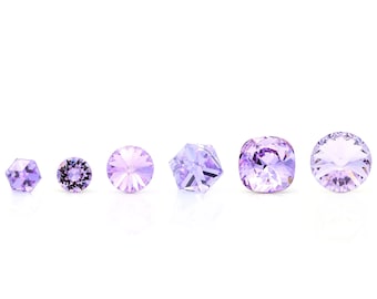 Choose Your Violet Crystal Cut Earrings | Genuine Swarovski Crystal Studs | Purple Crystal Earrings | Cute Purple Earrings | Hypoallergenic