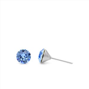 6mm Blue Swarovski Studs | Mini Crystal Earrings | Swarovski Crystal Earrings | Sparkly Studs | Hypoallergenic Studs | Everyday Blue Studs