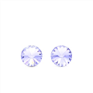 8mm Purple Swarovski Studs | Small Crystal Earrings | Purple Round Studs | Sparkly Earrings | Hypoallergenic Studs | Everyday Crystal Studs