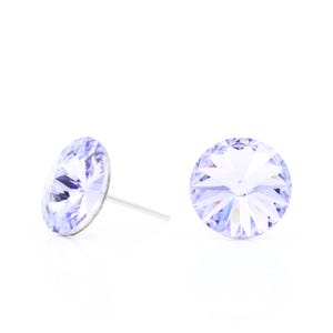 10mm Purple Swarovski Earrings | Round Crystal Earrings | Minimalist Studs | Everyday Purple Studs | Dainty Studs | Hypoallergenic Earrings