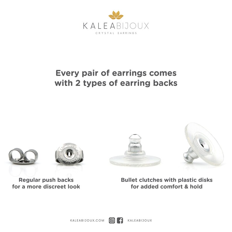 a brochure with two types of earring backs