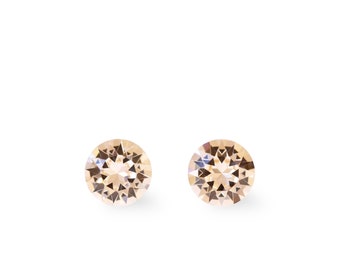 6mm Champagne Swarovski Studs | Mini Crystal Earrings | Champagne Swarovski Earrings | Dainty Studs | Hypoallergenic Earring | Everyday Stud