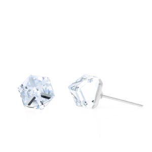 6mm Crystal Stud Earrings | Swarovski Crystal Cubic Studs | Everyday Crystal Earrings | Hypoallergenic Studs | April Birthstone Earrings