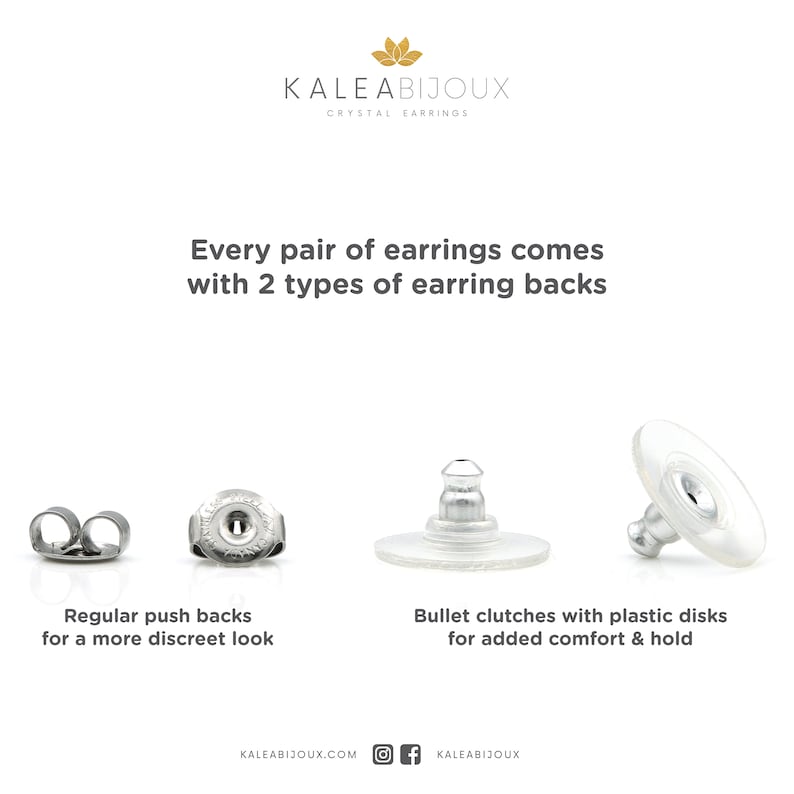 a brochure with two types of earring backs