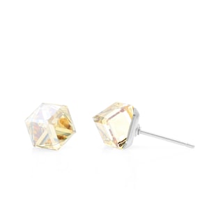 6mm Gold Crystal Stud Earrings | Swarovski Crystal Studs | Minimalist Gold Earrings | Hypoallergenic Studs | Cubic Studs | Everyday Earrings