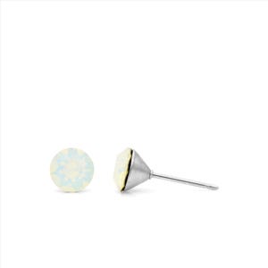 6mm White Swarovski Studs | Mini Crystal Earrings | Swarovski White Opal Studs | Dainty Studs | Hypoallergenic Studs | Everyday Earrings
