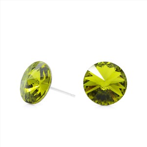 10mm Green Swarovski Earrings | Round Crystal Earrings | Minimalist Studs | Everyday Crystal Earrings | Dainty Studs | Hypoallergenic Studs