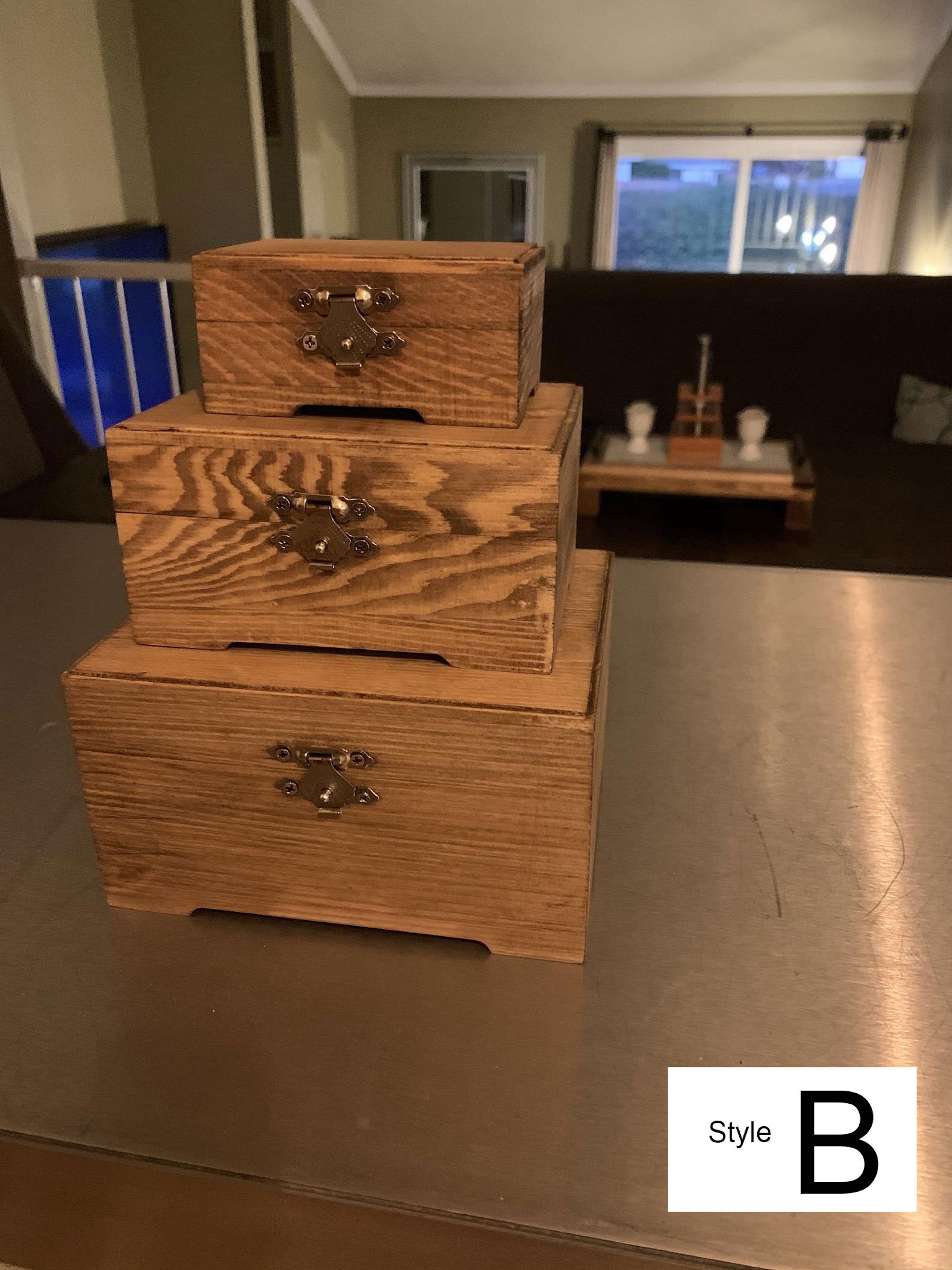 Set of 3 Nestable Wooden Boxes Etsy