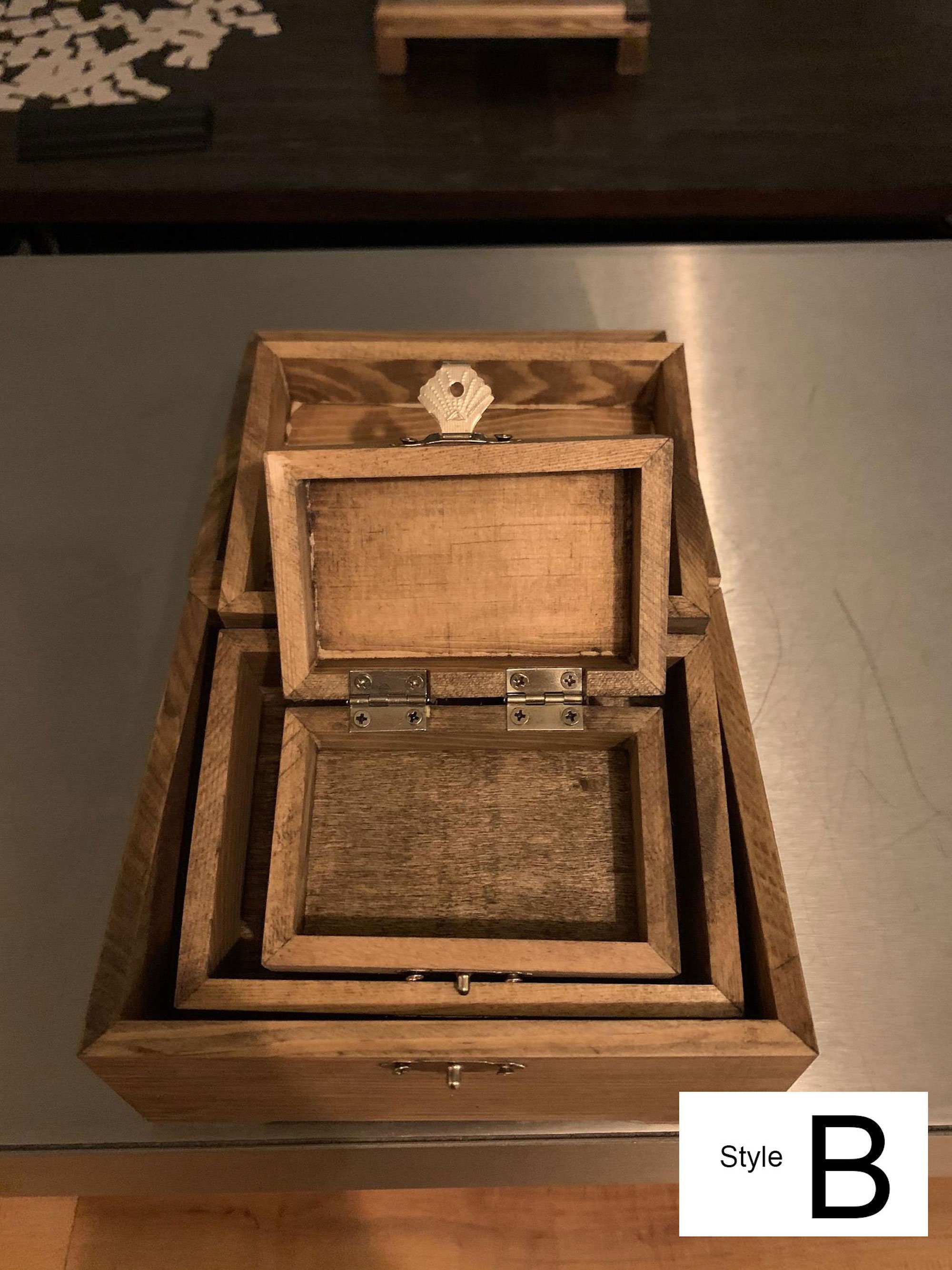 Set of 3 Nestable Wooden Boxes Etsy