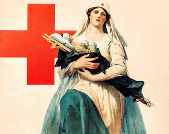 1918 WWI Red Cross Poster | The Greatest Mother in the World | Artist Signed Alonzo Earl Foringer | Digital Download