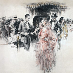 1920s Print | The Interview | Artist Signed H. Weston Taylor | Digital Download
