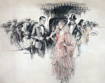 1920s Print | The Interview | Artist Signed H. Weston Taylor | Digital Download