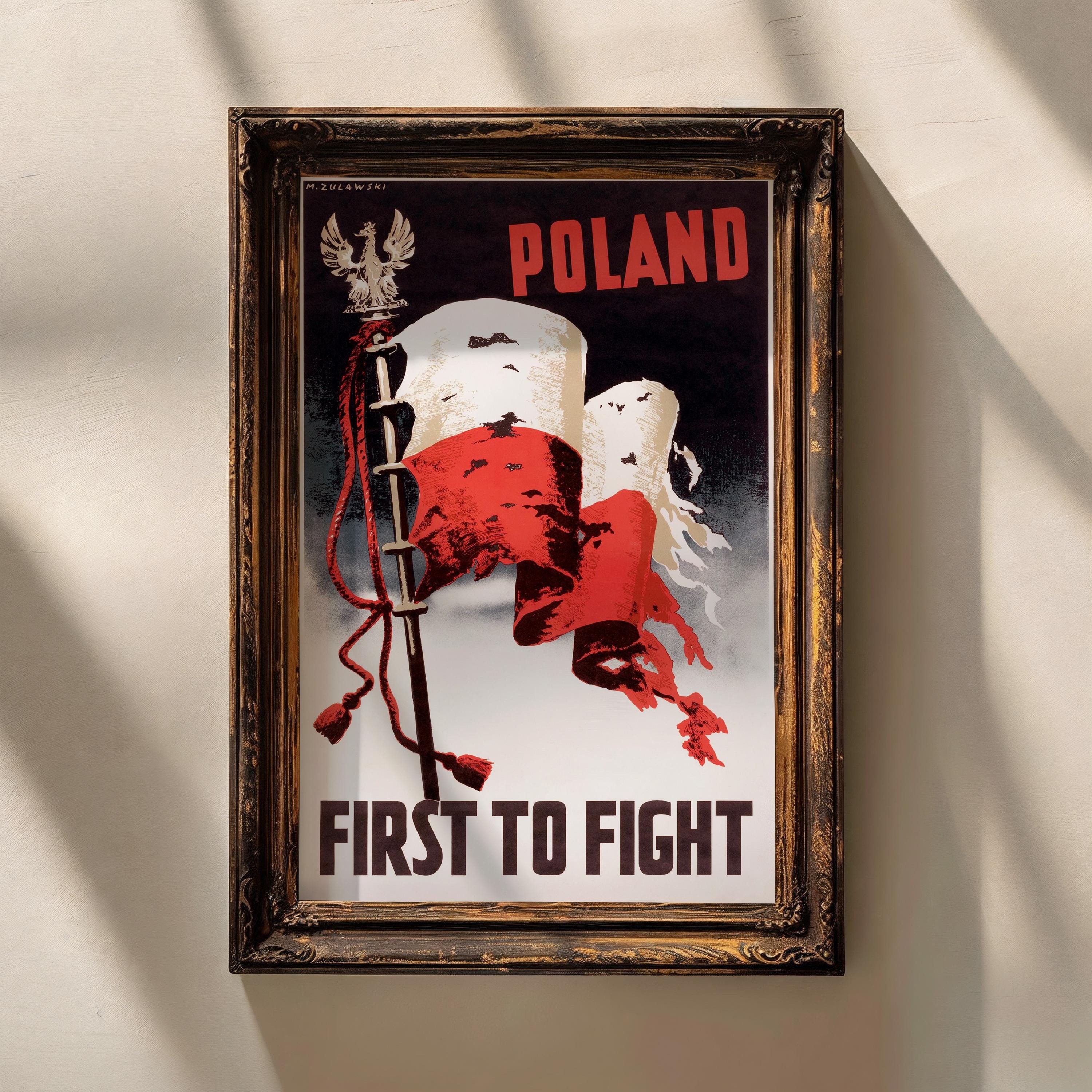 1939 WWII polnischen Probepackung | Polen — Als erstes im Kampf | Künstler signiert Marek Żuwäwski | Digitaler Download