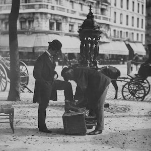 1899 年フランスの写真 | パリの靴磨き | ウジェーヌ・アジェ撮影 | デジタル ダウンロード