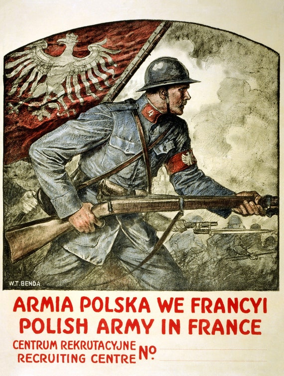 ローデシア軍プロパガンダポスター 1917 年第一次世界大戦ポーランド プロパガンダ ポスター