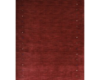 Red Hand Knotted Rug Etsy