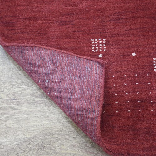 Hand Knotted Loom Wool Area Rug Contemporary Red BBH Homes shops BBL00504