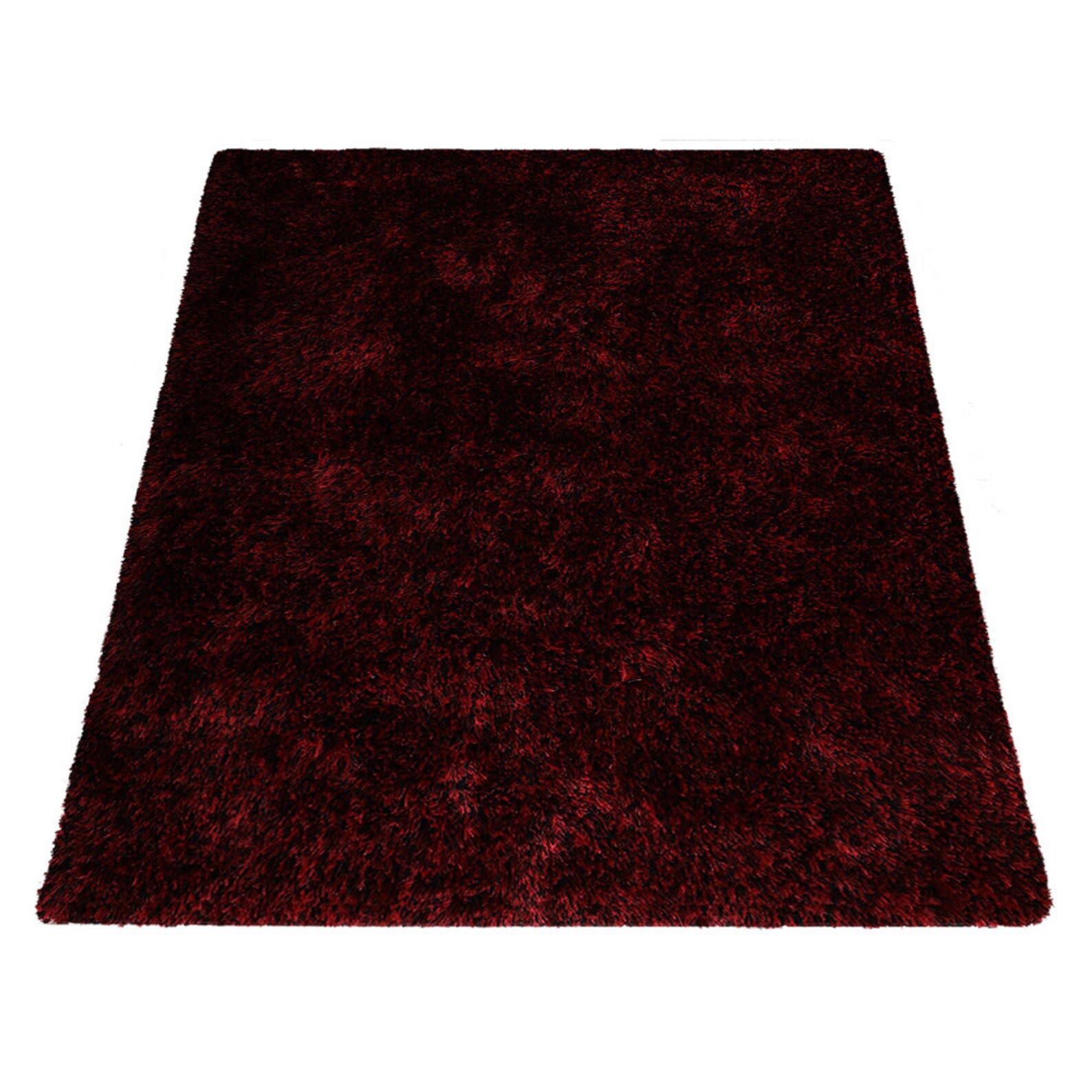 Hand Tufted Shag Polyester Area Rug Solid Red Black BBH Homes Etsy