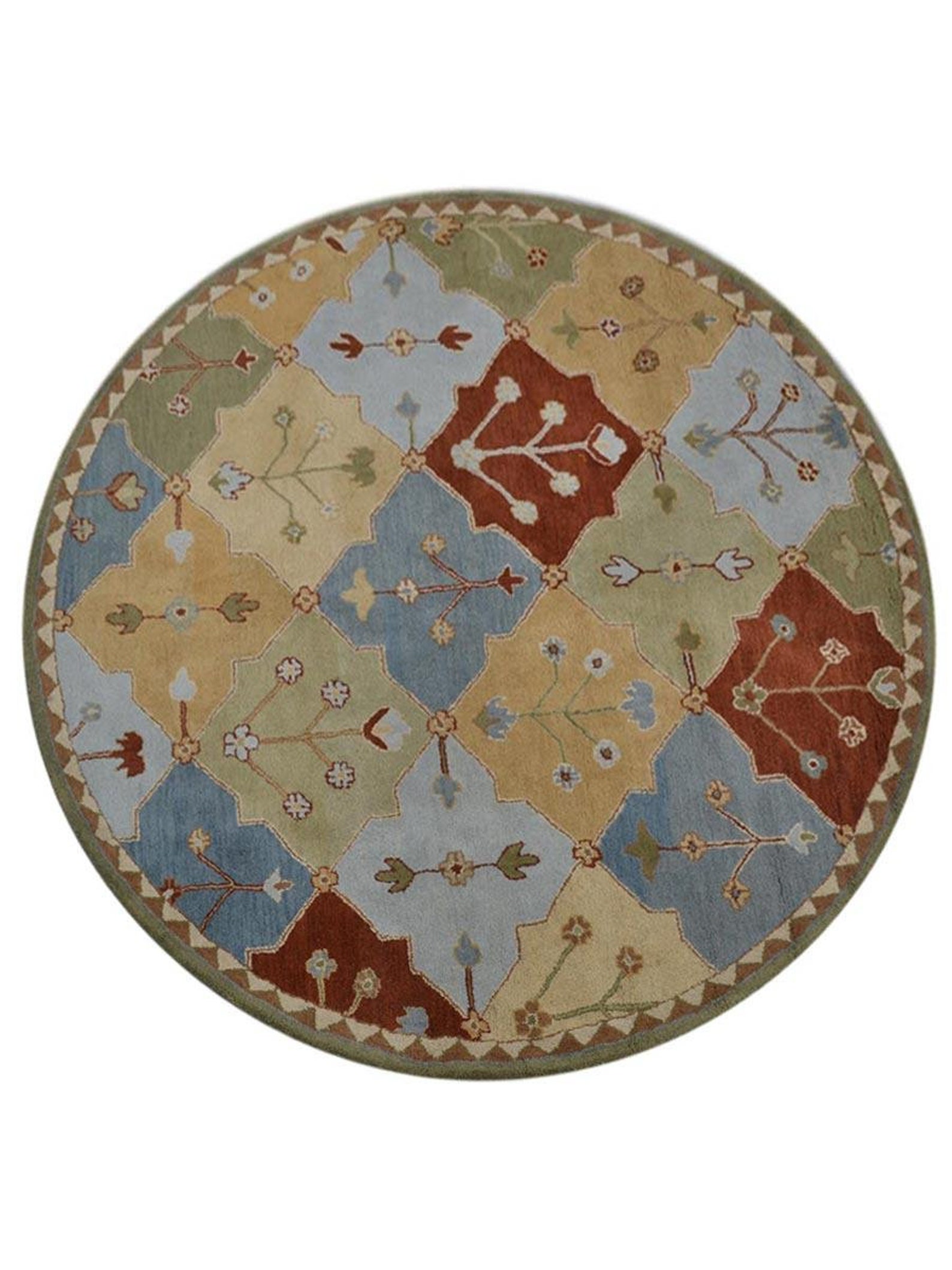 Hand Tufted Wool Round Area Rug Floral Multicolor BBH Homes Etsy