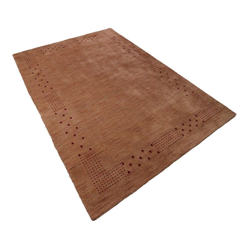 Hand Knotted Gabbeh Wool Area Rug Contemporary Light Brown BBH Etsy