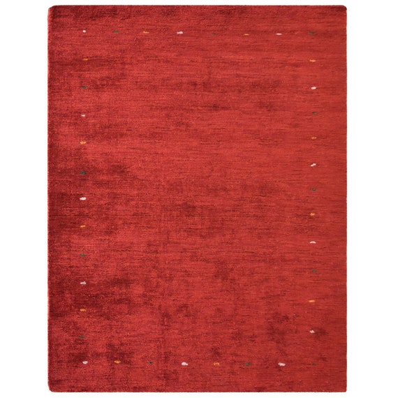 Hand Knotted Gabbeh Wool Area Rug Contemporary Red BBH Homes BBL00103