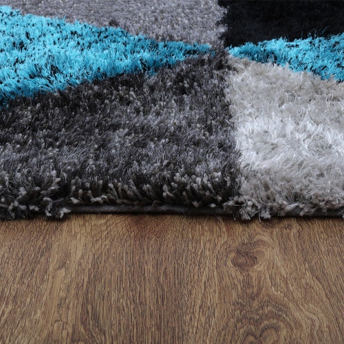 Hand Tufted Shag Polyester Area Rug Geometric shops Multicolor BBH Homes BBK00008