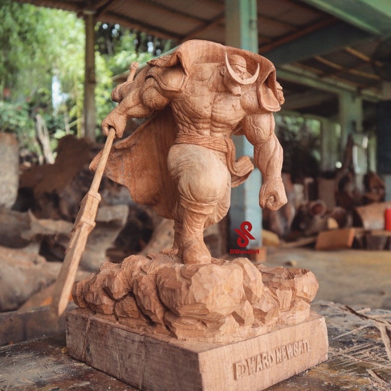 WHITEBEARD One Piece with video wooden statue image 0