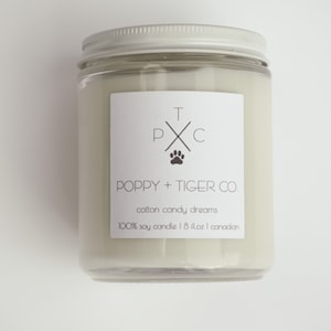 Cotton Candy Dreams Soy Candle | Scented Soy Candle | Summer Candle | Ecofriendly | White Candle | Cotton Candy | Sweet Candle | Soy Wax