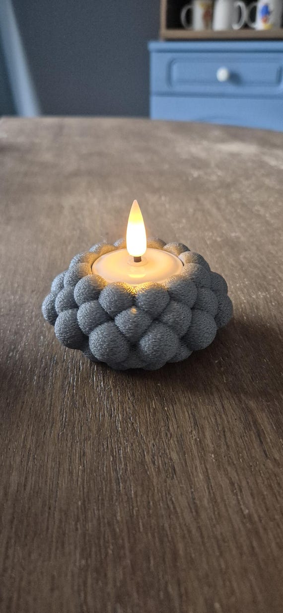 Soft and Warm LED Tea Light Holder - Unique Textured Candle Decor