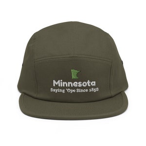 Minnesota Embroidered Hat | Five Panel Cap | Saying &#39;Ope Since 1858