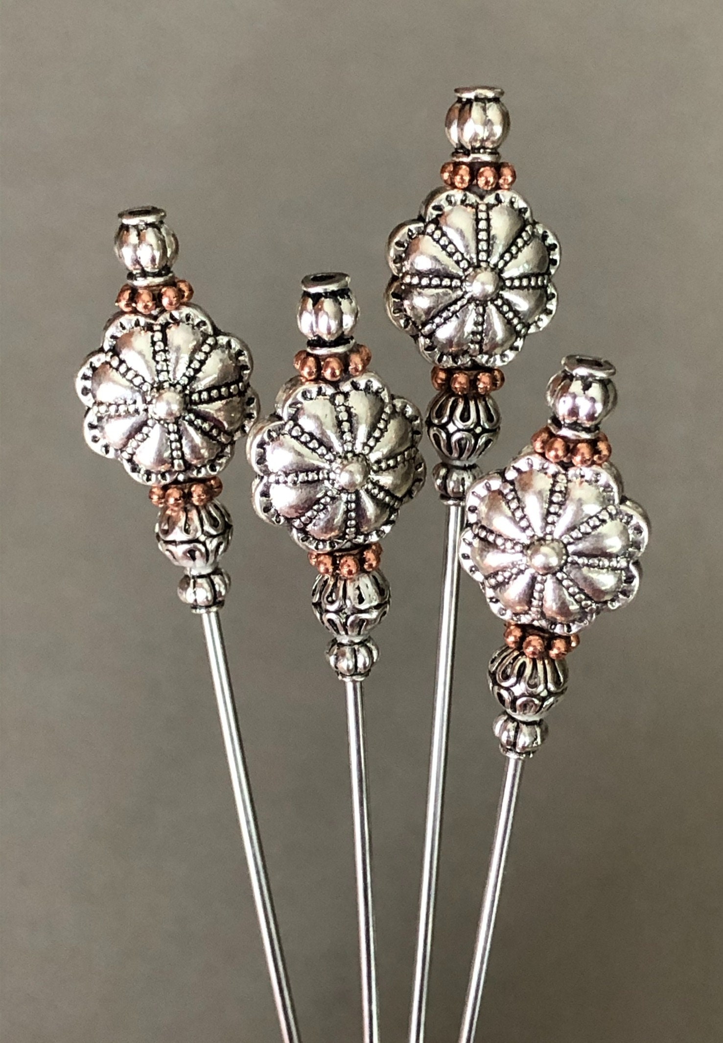 Cocktail Picks Food Picks Antiqued Silver Plated Metal Etsy UK