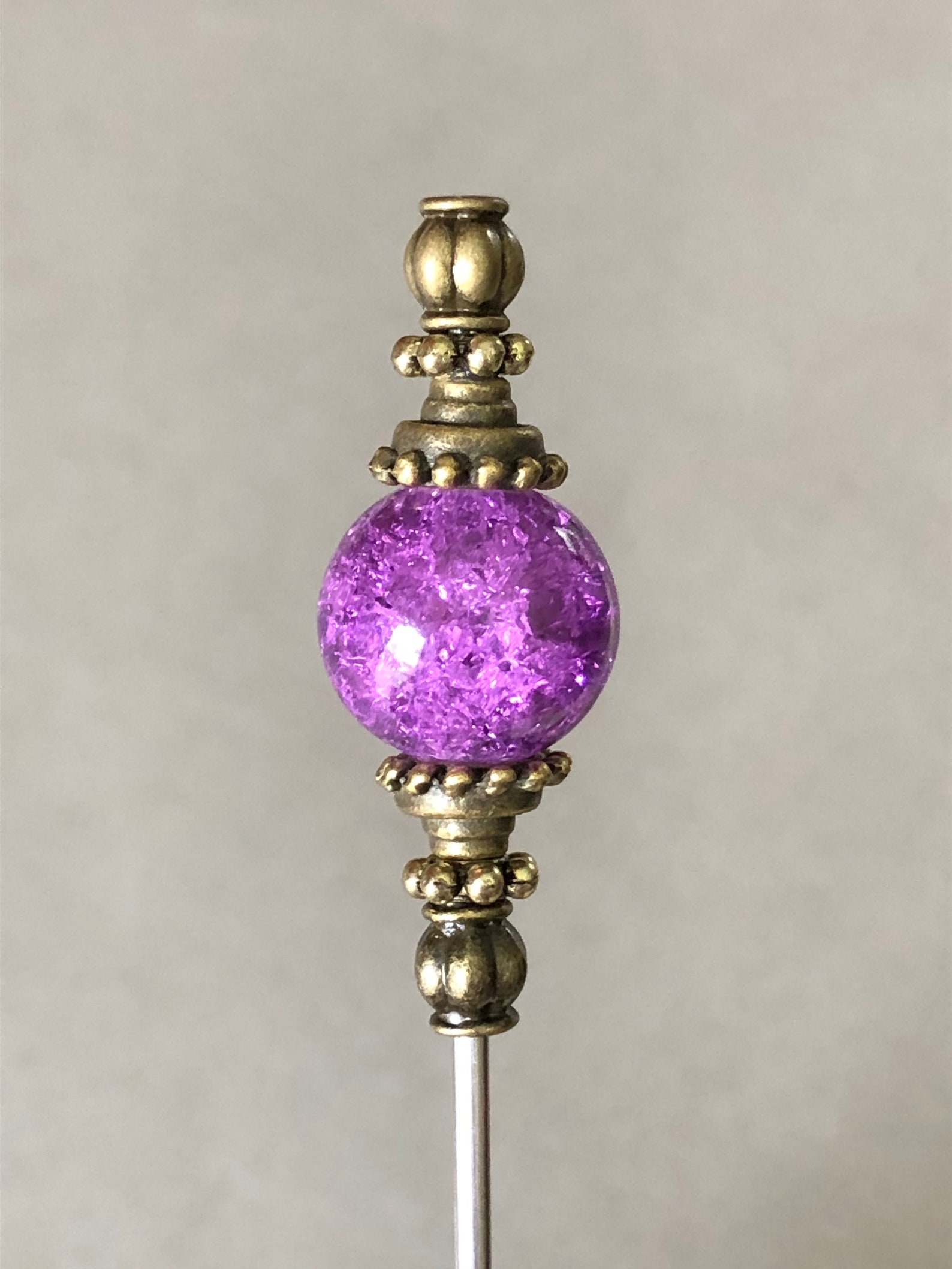 Cocktail Picks Food Picks Purple Crackle Glass With Etsy