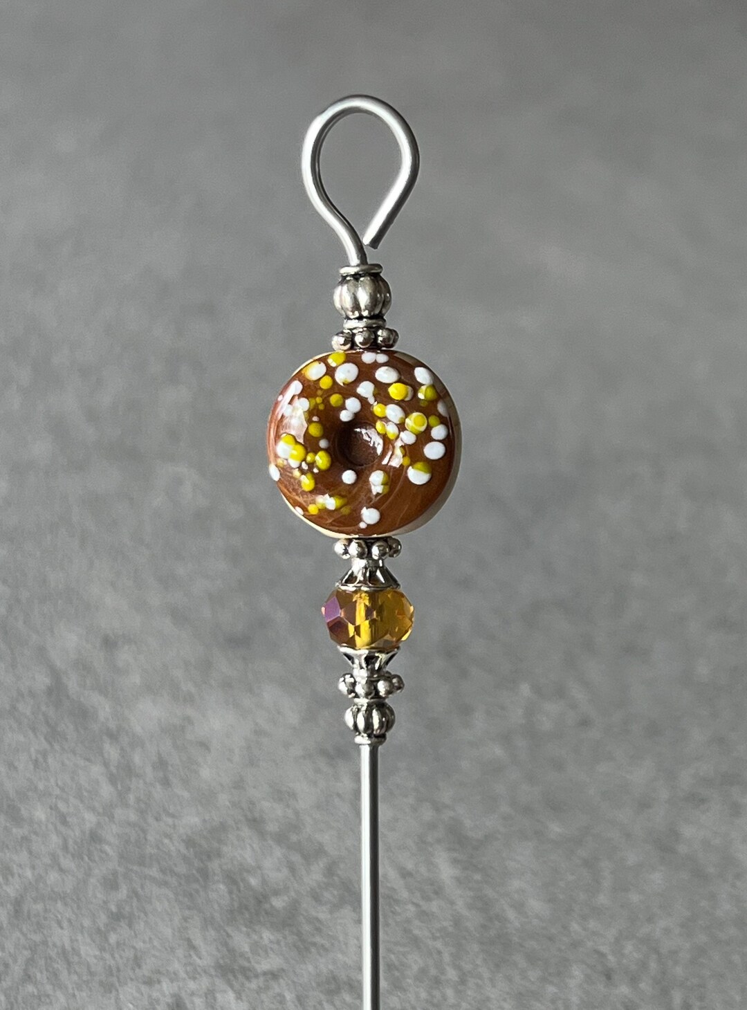 Cake Tester - Cookie Scribe - Chocolate Sprinkles Donut Lampwork Glass ...