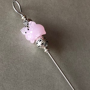 cake tester cookie scribe pink pig glass figure with silver plated metal accents food grade stainless steel with magnetic hook image 5