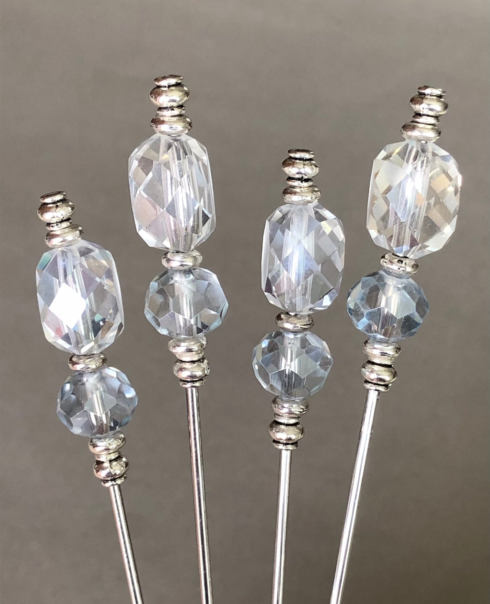 Cocktail Picks Food Picks Faceted Iridescent Clear and Ice Etsy New