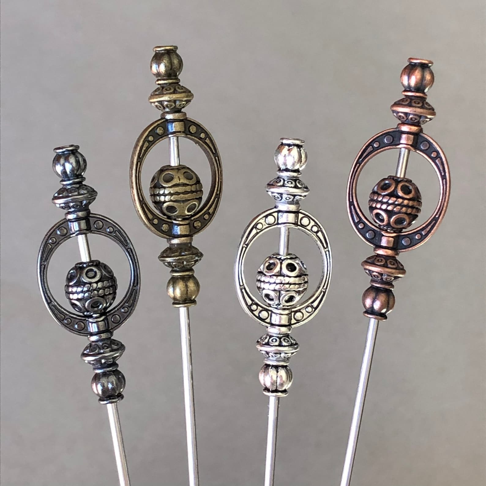 Cocktail Picks Food Picks Mixed Metal Pewter/antique Etsy