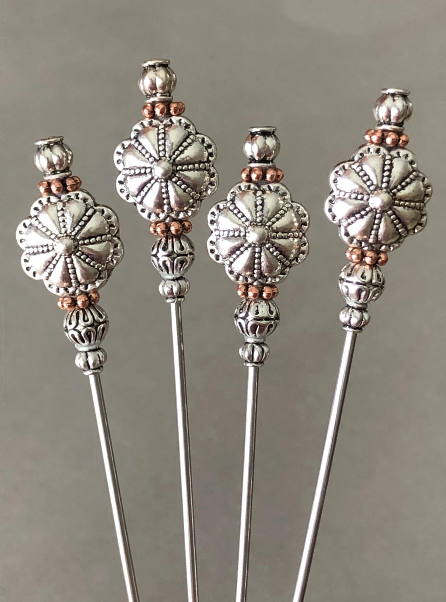 Cocktail Picks Food Picks Antiqued Silver Plated Metal Etsy UK