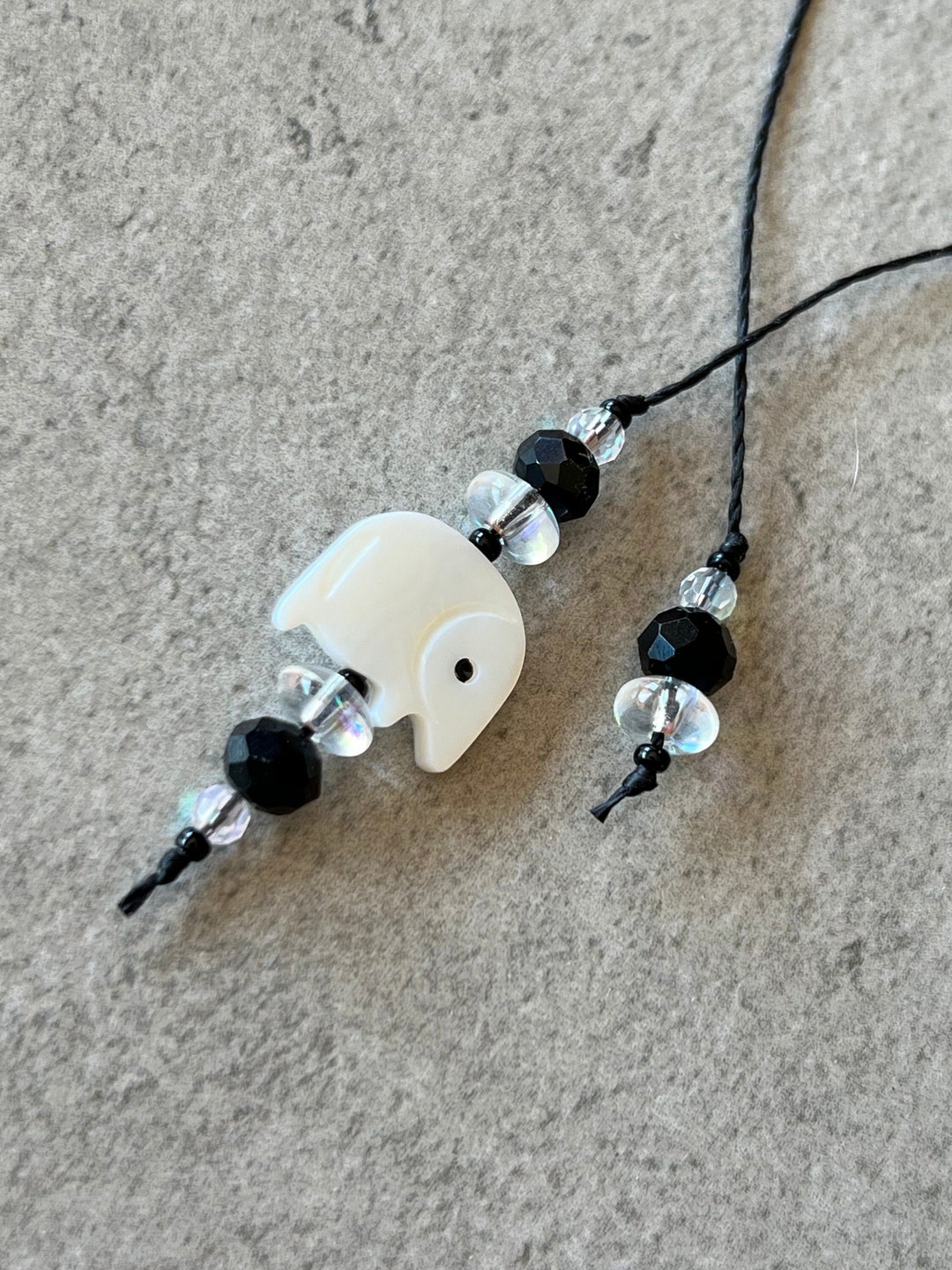 20% OFF SALE - Beaded String Bookmark - Thong Bookmark - Elephant ...
