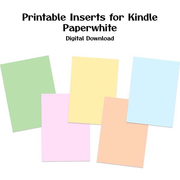 Kindle Paperwhite Inserts - Solid Pastels [DIGITAL DOWNLOAD]