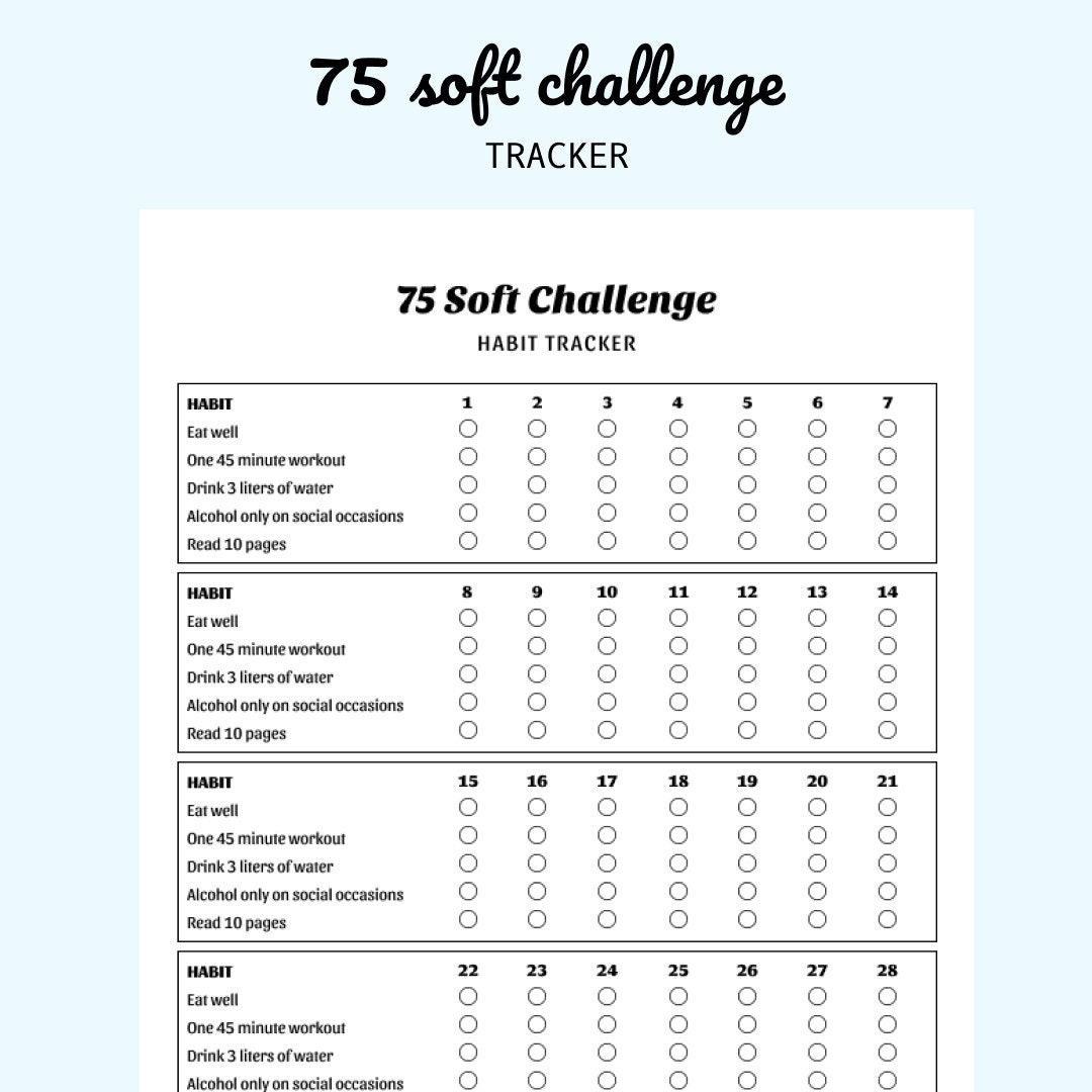 75 Day Soft Challenge Tracker Free Pdf