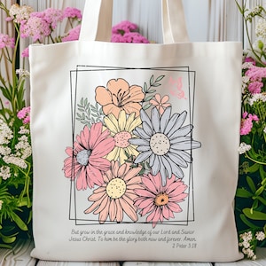 Scripture Bible Bag for Church Tote Bag for Christian Tote Bible Verse Tote Bag for Gift Inspirational Gift Bag for Bible Study Tote Bag
