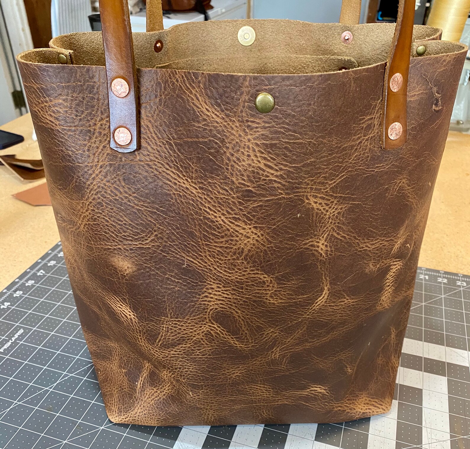Women's Bison Leather Tote Bag Etsy