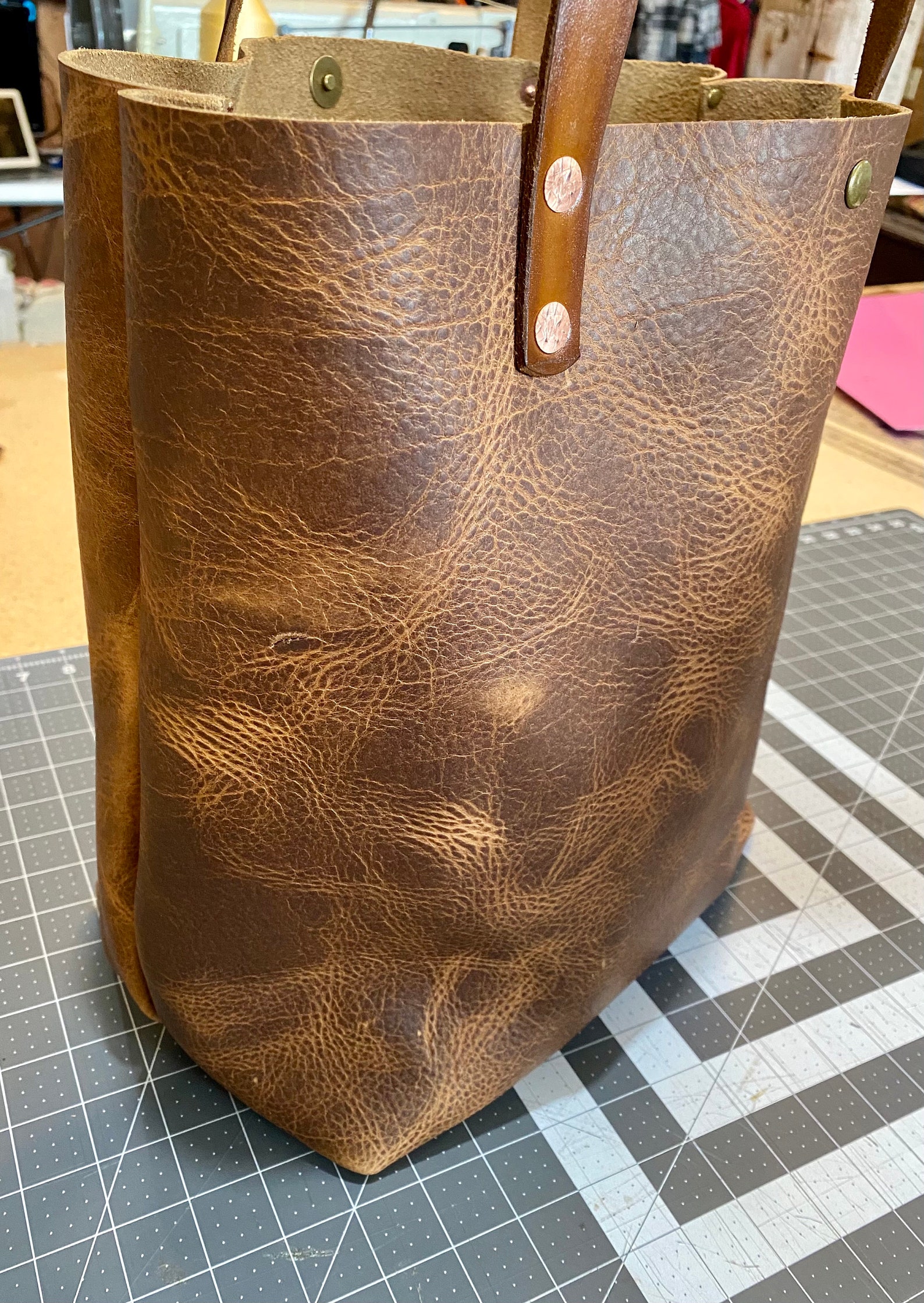 Women's Bison Leather Tote Bag Etsy