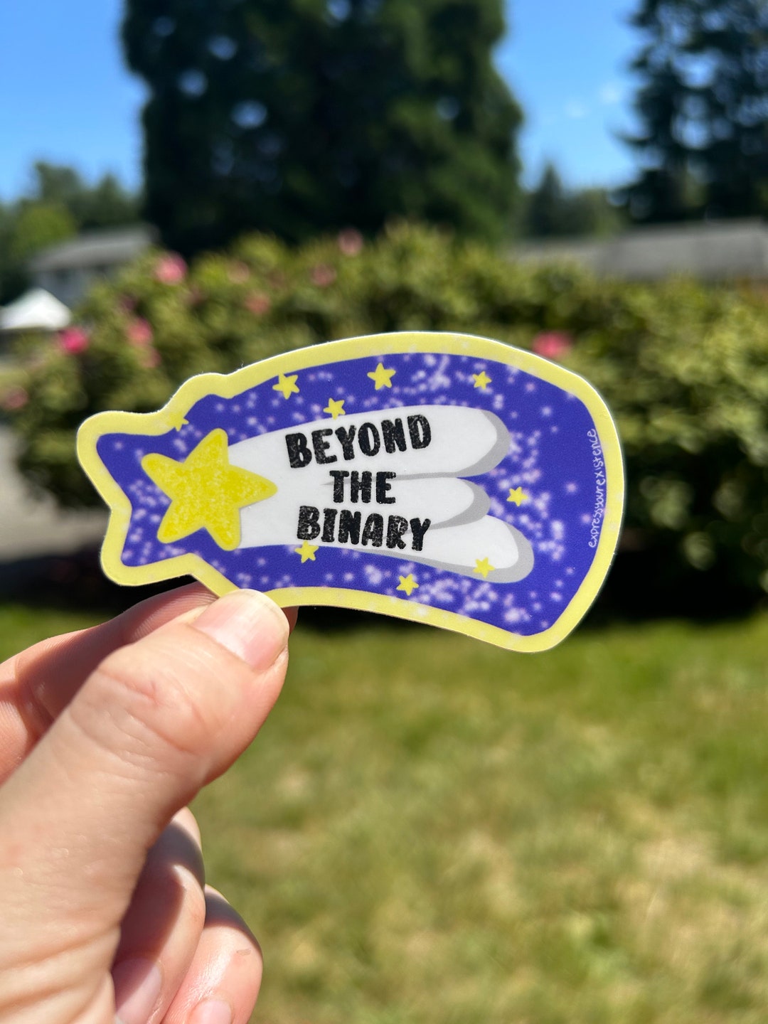 Beyond the Binary Sticker Non-binary Queer Art Trans Pride Bisexual ...