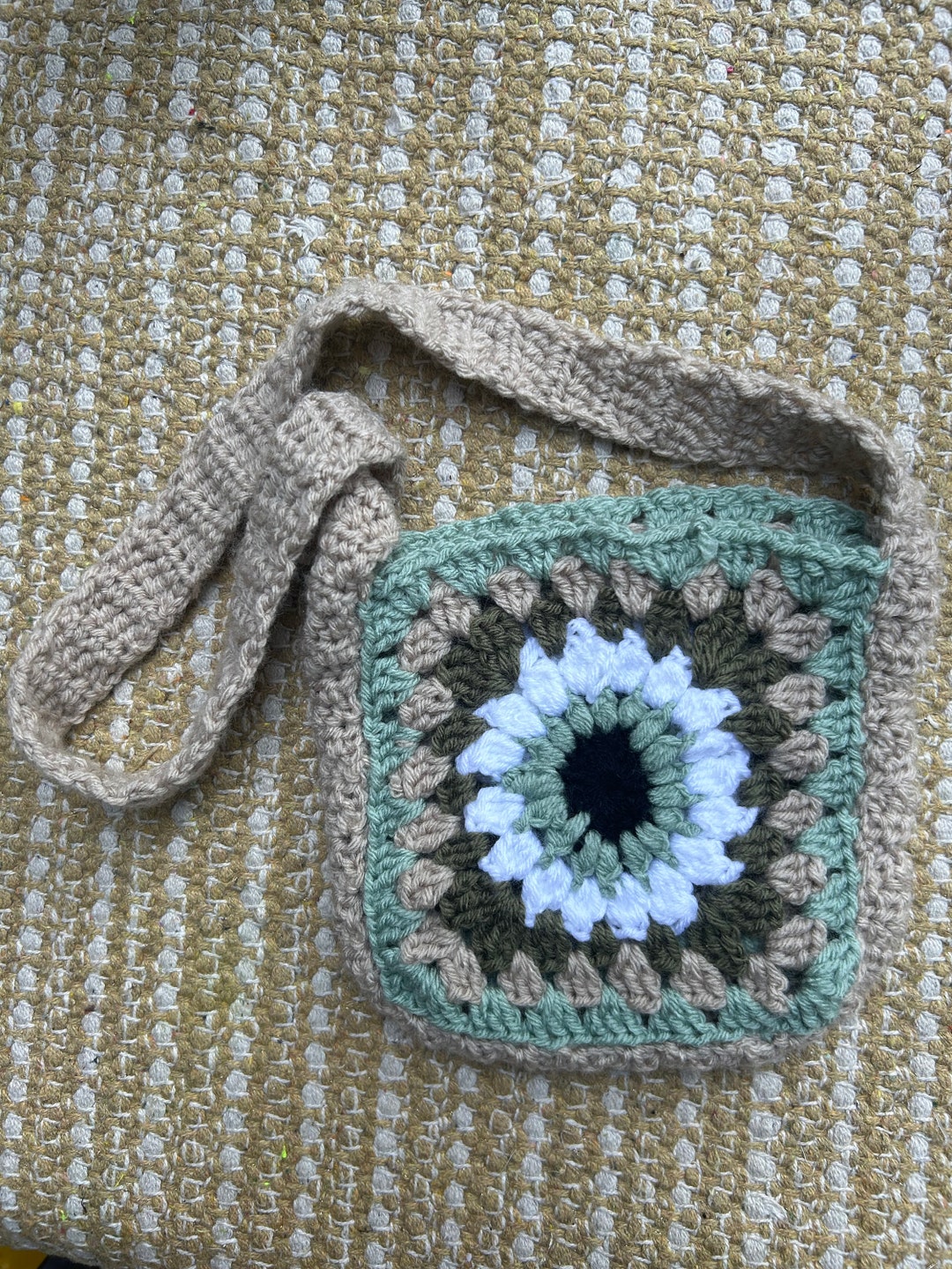 Over the Shoulder Crochet Bag, Granny Square Eyeball, Long Fairy Core