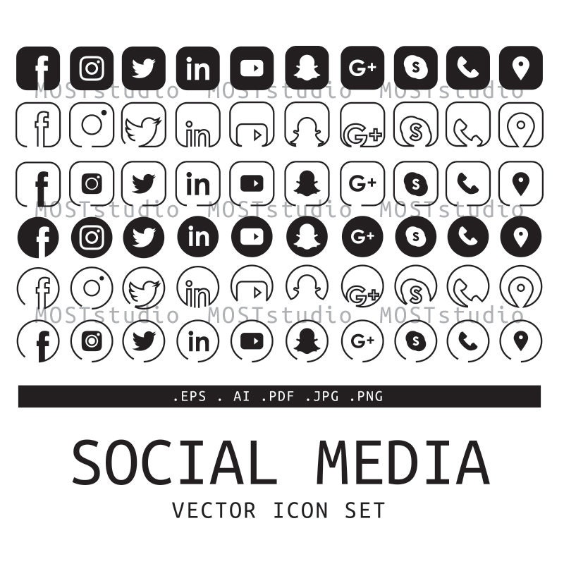Plain Social Media Icons