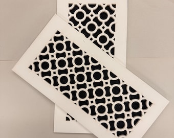 Architectural Vent Cover 3/8” thick Finished: Primed White Decorative Grille
