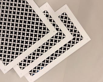 Architectural Vent Cover | 1/4" thick MDF | Primed White | Customized Air Return | Decorative Wall & Ceiling Grille